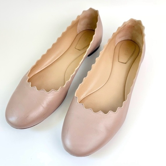 Chloe Lauren Ballerina Flats in Beige “Pink Tea” Size 39  8 1/2 - Picture 3 of 13